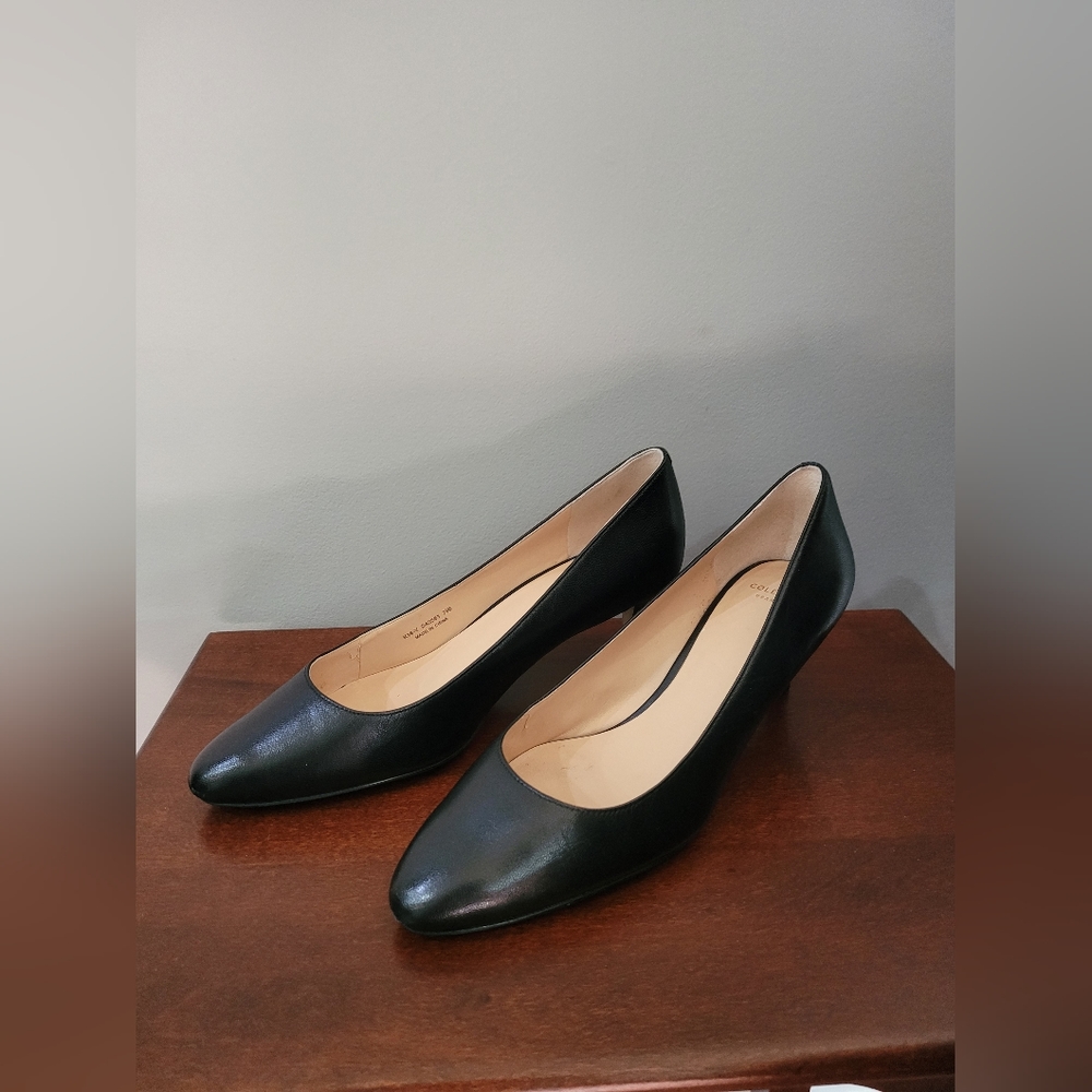 Cole Haan Grand OS Women Black Leather  Mid Heel Pumps Sz 7.5B